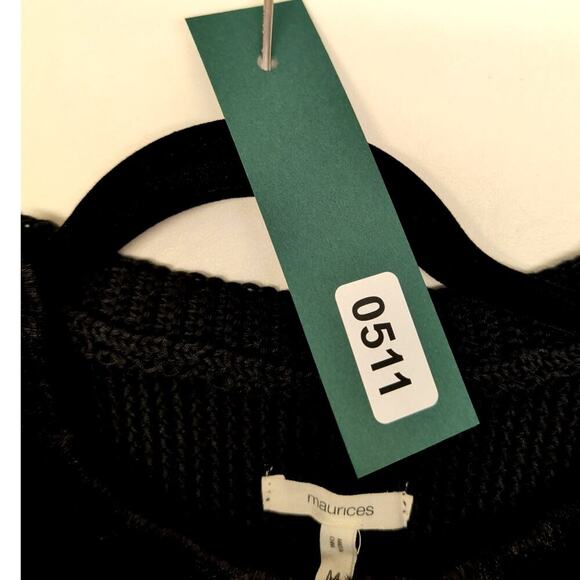 New Faux Fur Vest Crochet Back Black Charcoal Size Medium - Picture 9 of 9